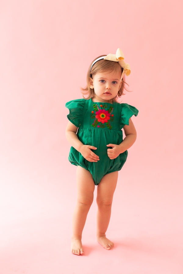 Mexican Embroidered baby romper